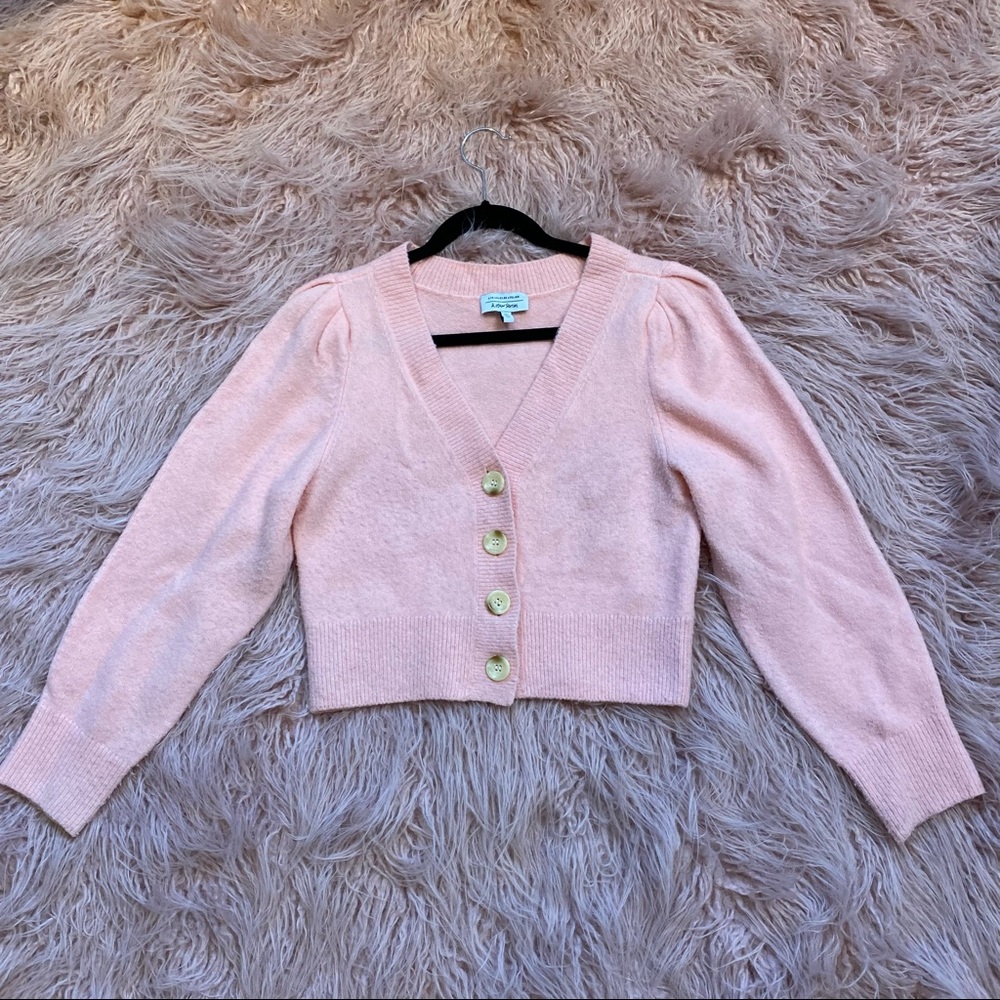 & Other Stories Crop Puff Sleeve Cardigan